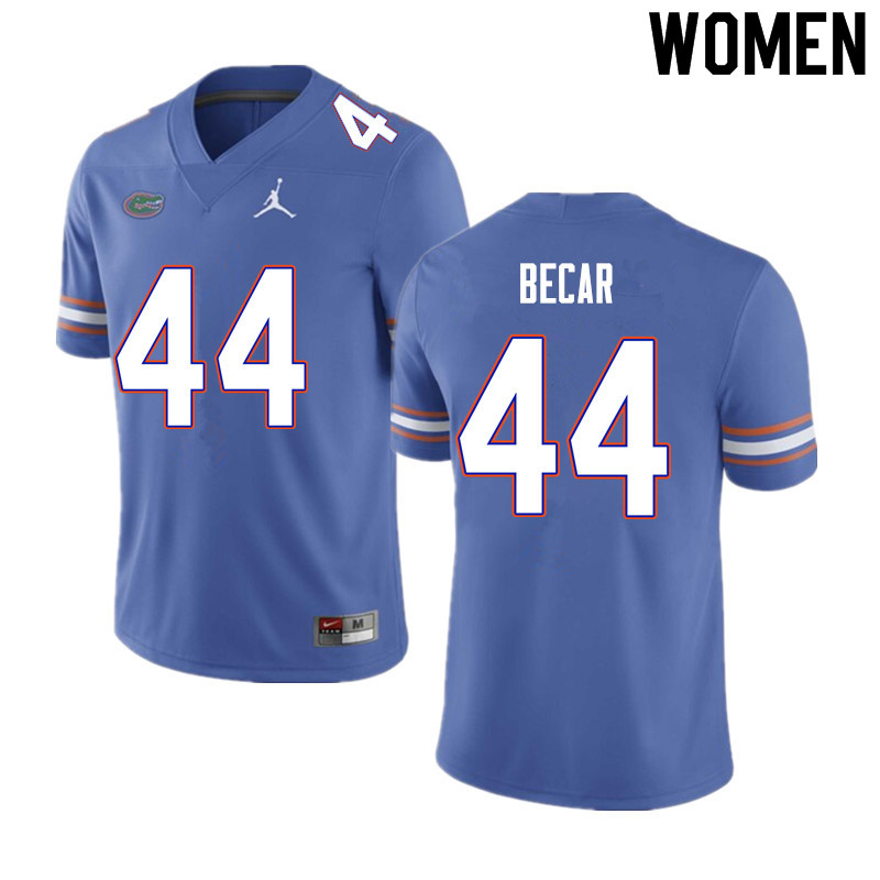 Women #44 Brandon Becar Florida Gators College Football Jerseys Sale-Blue